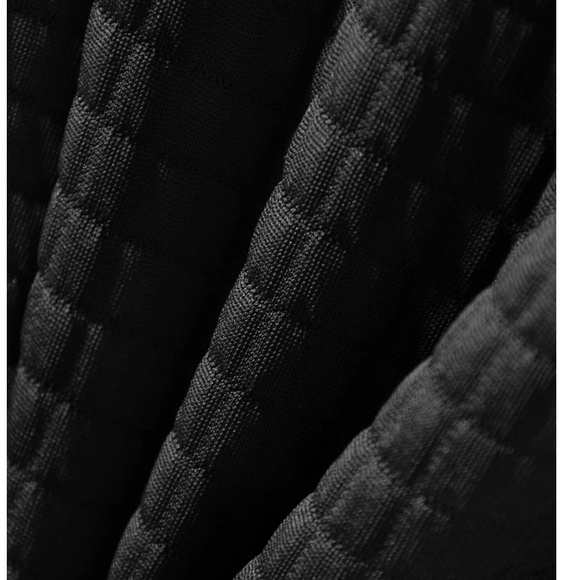 Black Quilted Look Button Down Jacket - Picture 3 of 4